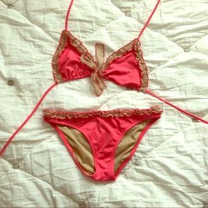 Victoria’s Secret coral ruffle bikini